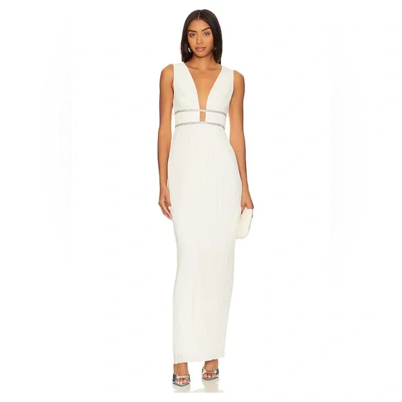 BCBGMaxAzria | Dresses | V Neck Pleated Gown In